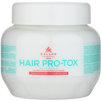 Kallos Hair Pro-Tox maska do włosów słabych i zniszczonych z olejkiem kokosowym, kwasem hialuronowym i kolagenem 275 ml