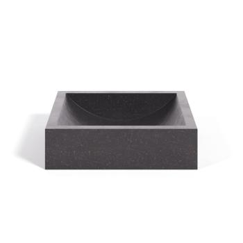 Czarna umywalka z lastriko Kave Home Sunday, 40x45 cm