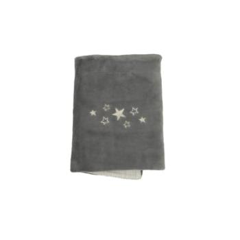 Be Be 's Collection Cuddle Blanket Plush Star Grey 75 x 100 cm