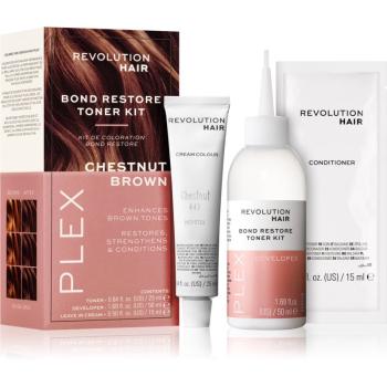 Revolution Haircare Plex Bond Restore Kit zestaw dla podkreślenia koloru włosów odcień Chestnut Brown