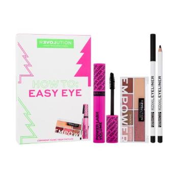 Revolution Relove How To: Easy Eye zestaw Tusz do rzęs 7 ml + paletka cieni do powiek 5,2 g + eyeliner 1,2 g dla kobiet Black