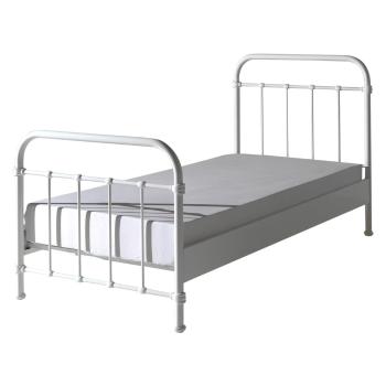Białe metalowe łóżko dziecięce Vipack New York, 90x200 cm