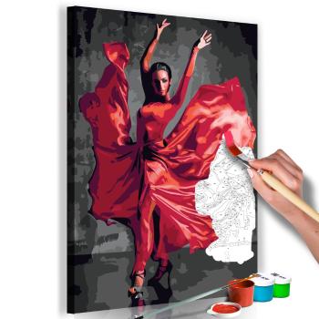 Obraz malowanie po numerach tańcząca kobieta - Red Dress - 40x60