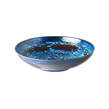 Niebieska ceramiczna miska do serwowania MIJ Copper Swirl, ø 28 cm