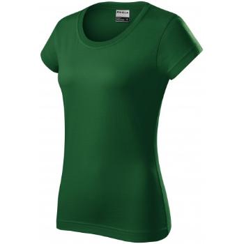 Trwała koszulka damska o dużej gramaturze, butelkowa zieleń, L