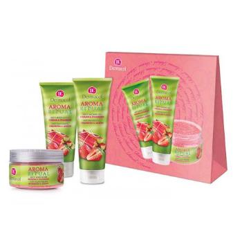 Dermacol Aroma Ritual Rhubarb & Strawberry zestaw 250ml AR Juicy Shower Gel + 200ml AR Juicy Body Lotion + 200ml AR Juicy Body Scrub dla kobiet