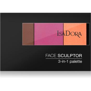 IsaDora Face Sculptor 3-in-1 Palette rozświetlająca i brązująca paletka odcień 65 Bronze Plum 12 g