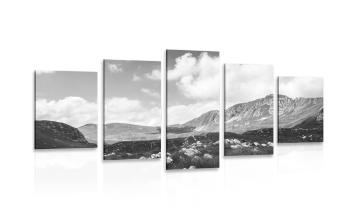 5-częściowy obraz dolina w Czarnogórze w wersji czarno-białej