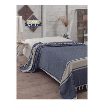 Ciemnoniebieska bawełniana narzuta na łóżko Elmas Dark Blue, 200x240 cm