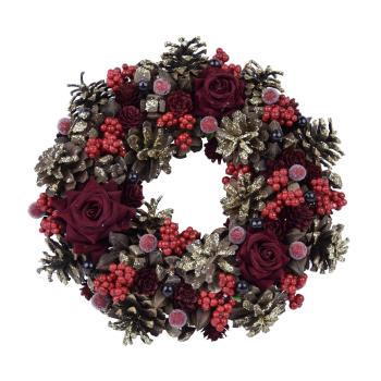 Naturalny wieniec świąteczny z różami Ego Dekor Pine, ø 28 cm