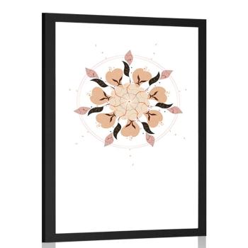 Plakat z passepartout delikatna abstrakcja kwiatów - 60x90 white