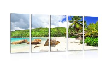 5-częściowy obraz tropikalne Seszele - 100x50
