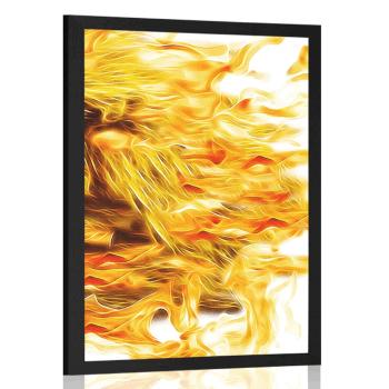 Plakat abstrakcyjny ogień - 30x45 black