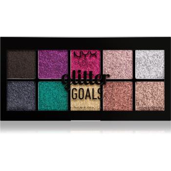 NYX Professional Makeup Glitter Goals paleta prasowanych brokatów 10 x 1.2 g