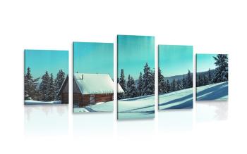5-częściowy obraz bajkowy pejzaż zimowy - 200x100