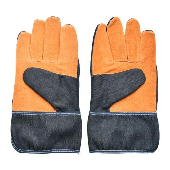Niebiesko-pomarańczowe rękawice ogrodowe Esschert Design Denim