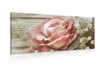 Obraz elegancka róża vintage - 120x60