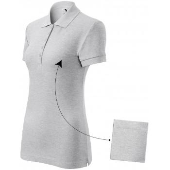 Damska prosta koszulka polo, jasnoszary marmur, XL