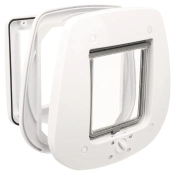 TRIXIE Drzwiczki dla kota 4-Way do drzwi szklanych 27 × 26 cm, białe