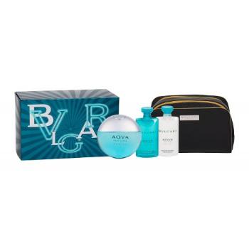 Bvlgari Aqva Pour Homme Marine zestaw Edt 100 ml + Balsam po goleniu 75 ml + Żel pod prysznic 75 ml + Kosmetyczka dla mężczyzn