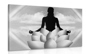 Obraz ćwiczenia medytacyjne w wersji czarno-białej - 60x40