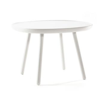 Biały stolik z litego drewna EMKO Naïve, ø 64 cm