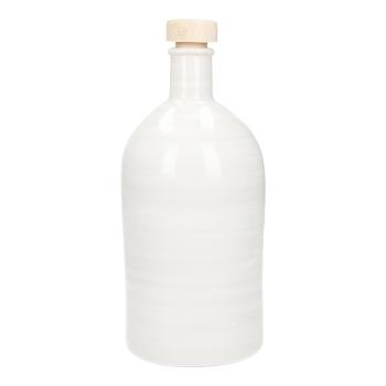 Biała ceramiczna butelka na olej Brandani Maiolica, 500 ml