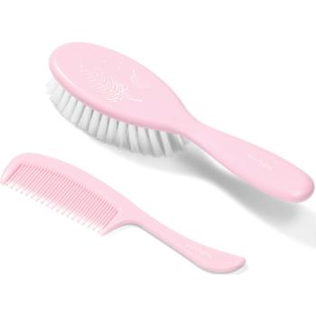 BabyOno Take Care Hairbrush and Comb II zestaw dla dzieci od urodzenia Pink