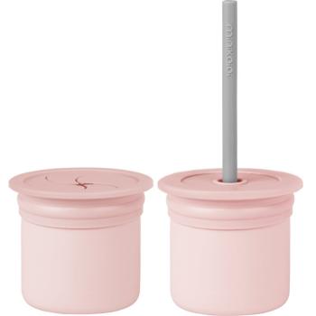 Minikoioi Sip+Snack Set zestaw naczyń dla dzieci Pinky Pink / Powder Grey