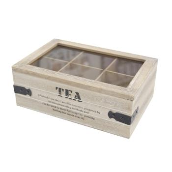 Pudełko na torebki herbaty - beżowy - Rozmiar 15 x 17 x 9 cm