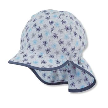 Sterntaler Ekologiczna czapka z daszkiem i ochroną szyi niebieska