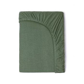 Dziecięce zielone bawełniane prześcieradło elastyczne Good Morning, 60x120 cm
