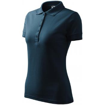 Damska elegancka koszulka polo, ciemny niebieski, 2XL