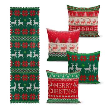 Zestaw 4 świątecznych poszewek na poduszki i bieżnika Minimalist Cushion Covers Merry Christmas