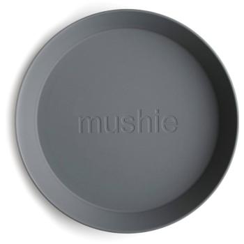 Mushie Round Dinnerware Plates talerz Smoke 2 szt.