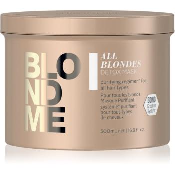 Schwarzkopf Professional Blondme All Blondes Detox maseczka metaliczna-oczyszczająca do włosów blond i z balejażem 500 ml
