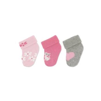 Sterntaler First Baby Socks 3-Pack Flowers Pink