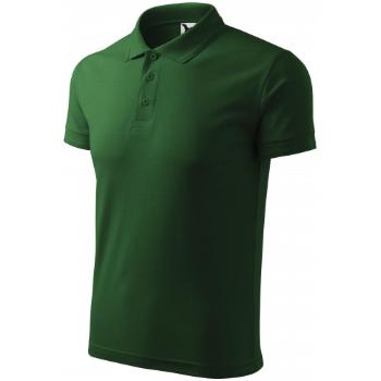 Męska luźna koszulka polo, butelkowa zieleń, XL