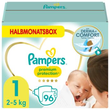 Pampers Premium Protection New Baby, rozmiar 1, 2-5kg, 96 pieluszek