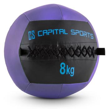 Capital Sports Wallba 8, piłka lekarska, wall ball, 8 kg, skóra syntetyczna, żółta