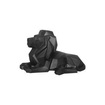 Matowa czarna figurka w kształcie lwa PT LIVING Origami Lion