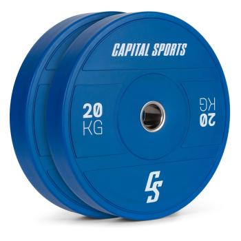 Capital Sports Nipton 2021, obciążenie, talerz treningowy, bumper plate, 2 x 20 kg, Ø 54 mm, twarda guma
