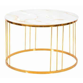 Stolik w złotym kolorze Mauro Ferretti Simple Paris, ⌀ 70 cm
