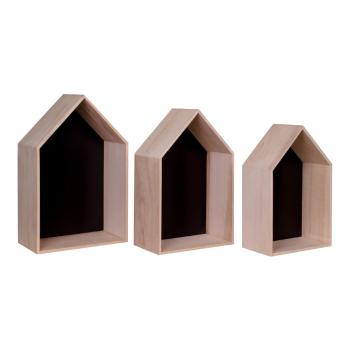 Zestaw 3 brązowych półek drewnianych House Nordic Verona