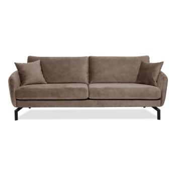 Brązowoszara sofa z aksamitnym obiciem Scandic Magic, szer. 230 cm