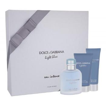 Dolce&Gabbana Light Blue Eau Intense zestaw Edp 100 ml + Żel pod prysznic 50 ml + Balsam po goleniu 75 ml dla mężczyzn Uszkodzone pudełko
