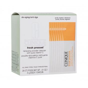 Clinique Fresh Pressed Renewing Powder Cleanser 28x5g g pianka oczyszczająca dla kobiet Uszkodzone pudełko