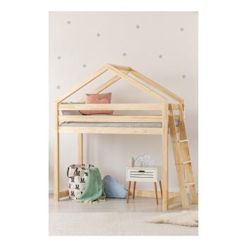 Podwyższone łóżko w kształcie domku z drewna sosnowego Adeko Mila DMPBA, 80x160 cm