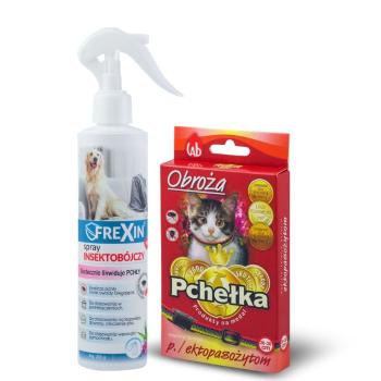 PCHEŁKA Obroża p/pchelna dla kota 30cm + Spray insektobójczy na legowiska 200 g