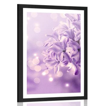 Plakat z passe-partout fioletowy kwiat bzu - 30x45 white